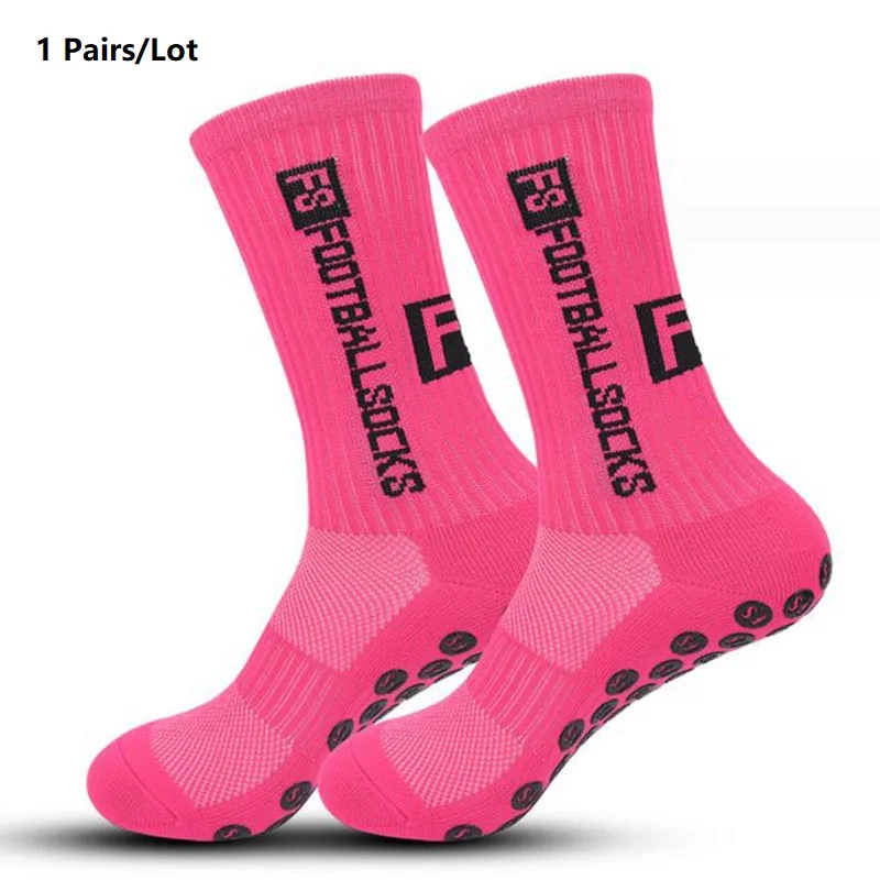 1 Pairs New Men Womans Non-slip Silicone Bottom Soccer Socks Cushioned Breathable For Football Tennis Basketball Grip Yoga Socks