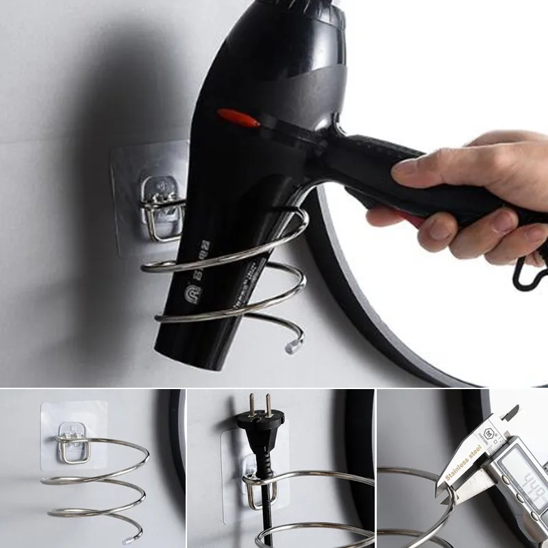 Stainless Steel Hair Dryer Rack Anti-rust Hair Dryer Rack Stand Shelf Bathroom Accessories Holder For Hairdryer Racks