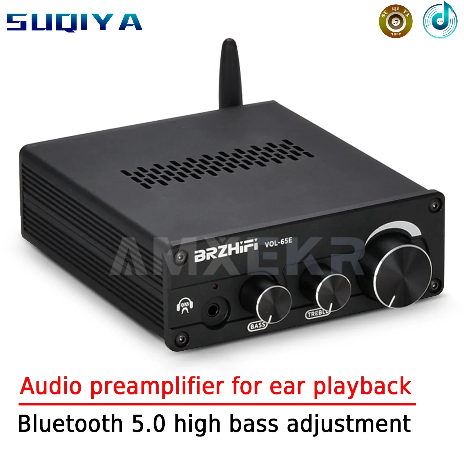 AMXEKR Valve Biliary Front Stage Biliary Ear Audio Preamplifier Fever Bluetooth 5.0 High and Low Tone Adjustment