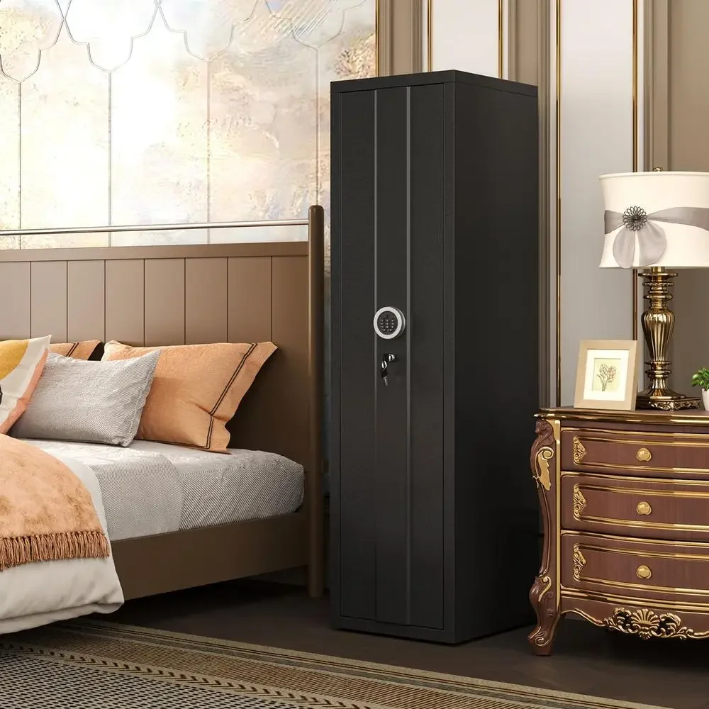 12-Gun Safe with Digital Lock, Removable Shelves, Single Door Security Cabinet
