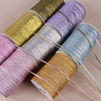 10meters 3mm Gold Silver Glitter Silk Satin Ribbon Party Home Wedding Decoration Gift Wrapping Christmas Halloween DIY Material