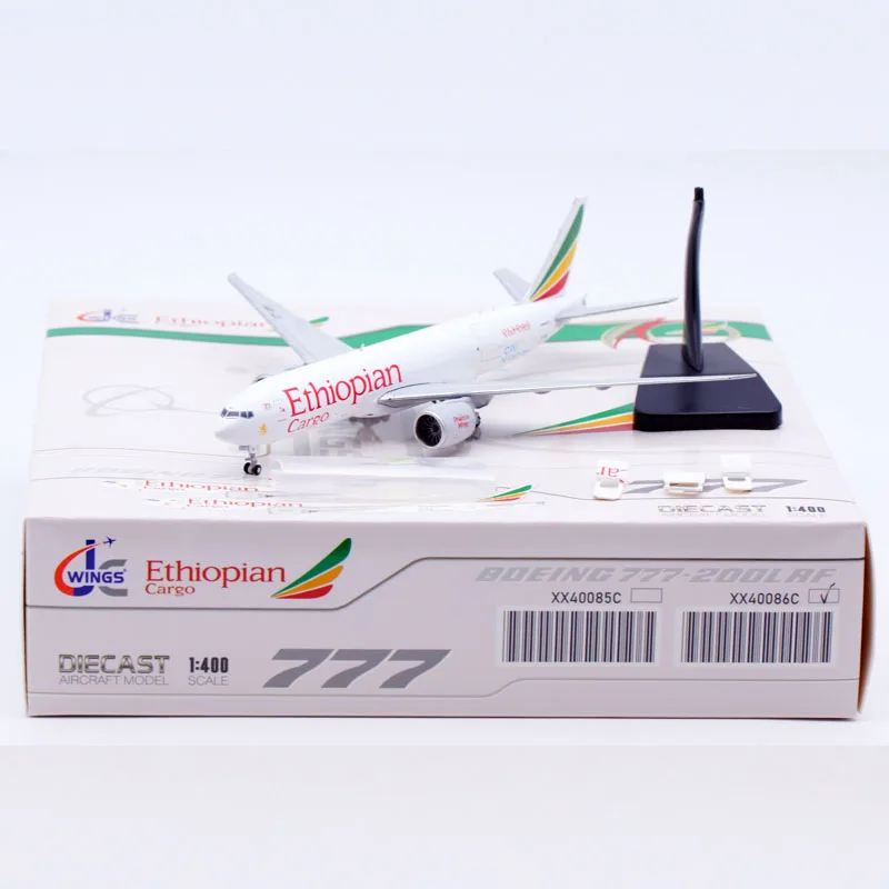 

XX40086C Alloy Collectible Plane Gift JC Wings 1:400 Ethiopian Cargo "Interactive Series" Boeing B777F Diecast Jet Model ET-APU