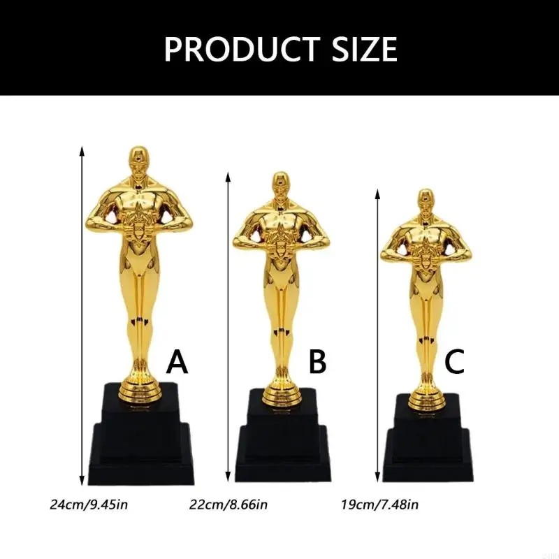 19cm/22cm/24cm Height Trophies Replicas Plastic Construction Golden Plated Award Statue For School Event And Decorations 24BD