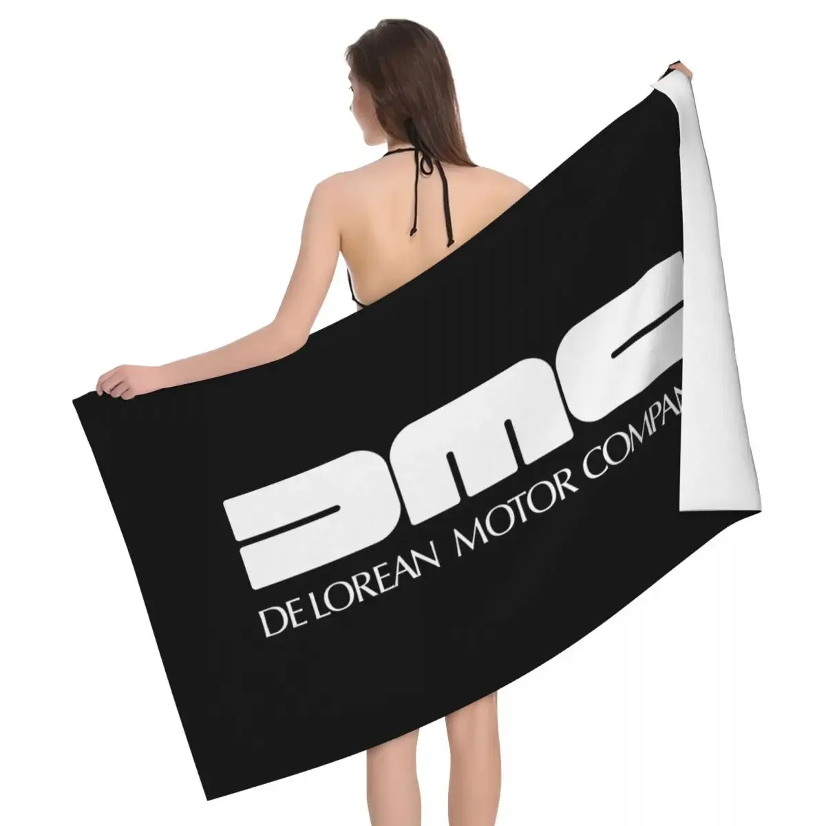 Custom Delorean Motor Company Beach Towel Quick Drying Back To The Future Soft Linen Microfiber Pool Sauna Towels