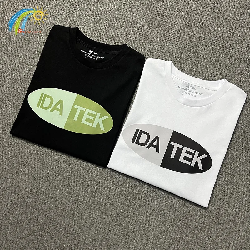 

Black White Box Logo Printing Ida.Sply T-Shirt Men Women Couple Oversized IDA T Shirt Top Quality Cotton T Shirt With Tags