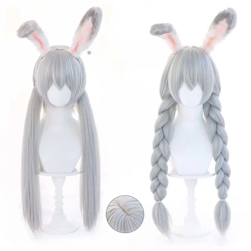 Already Styled Judy Cosplay Wig with Ear Zootopiia Judith Laverne Hopps Grey Cosplay Wig Anime for Halloween Carnival Party
