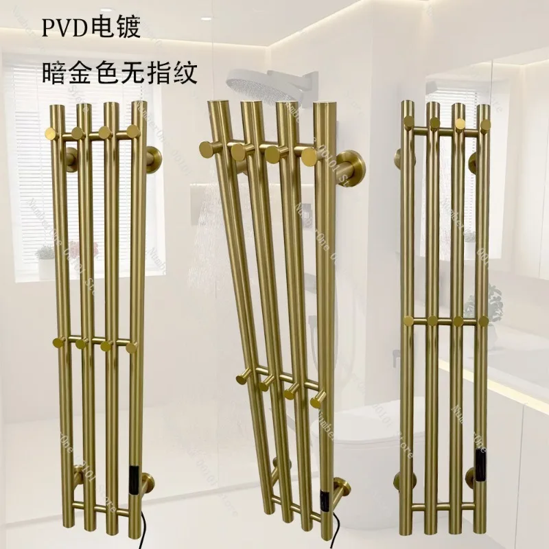 Electric Towel Rack with Hooks Carbon Fiber Heating Bathroom Shower Towel Warmer Drying Rack Multifunction