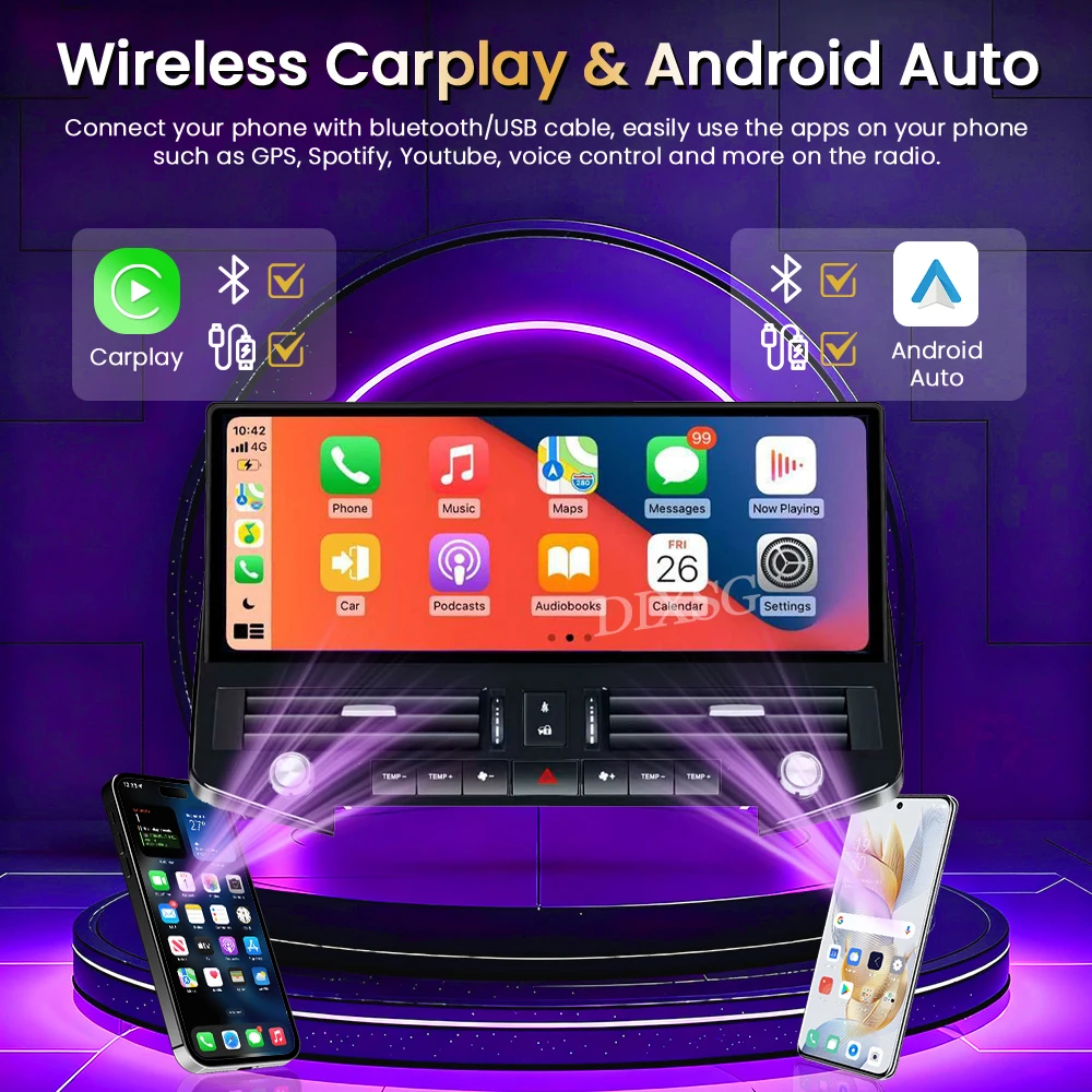 16.2inch Android Screen For Toyota Land Cruiser LC200 2008-2021 Car Radio Multimedia Video Player Wireless CarPlay GPS BT Stereo