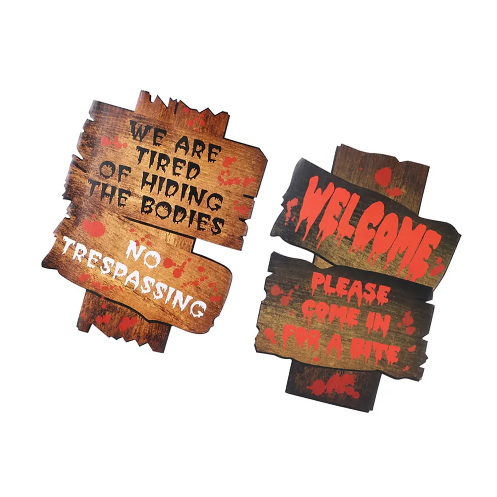 

2Pcs Halloween Road Signs Sturdy Yard Stakes Party Decoration Halloween Yard Signs Outdoor Indoor Decor Party Decoration