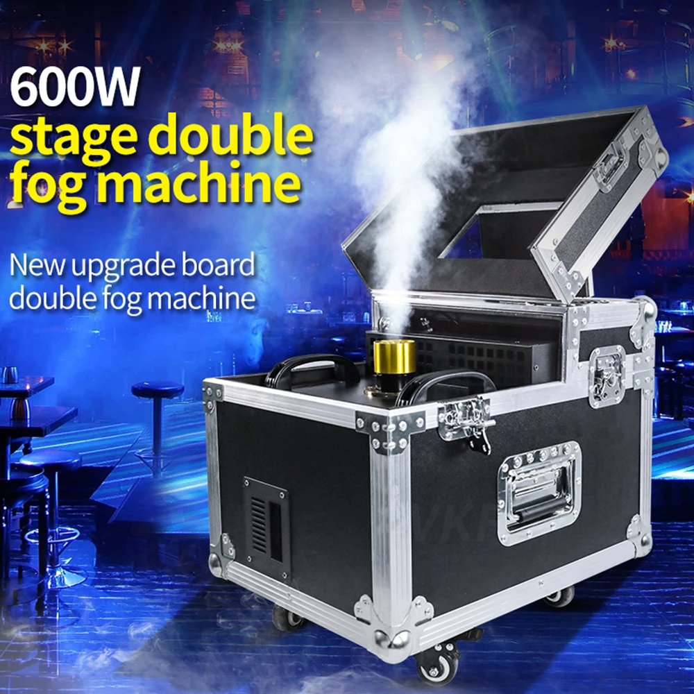 

600W Double Fog Machine Stage Special Effects Mist Spraying Machine Smoke Props for DJ Disco Wedding Night Bar Performance Party