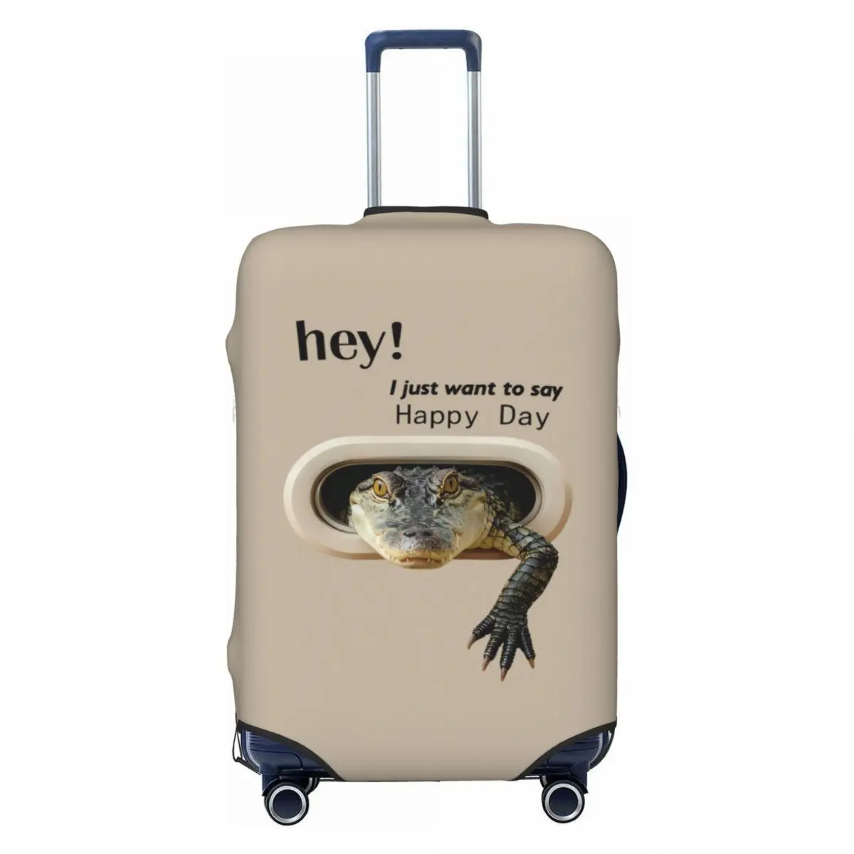 

Изготовленный на заказ чехол для багажа «Hey I Just Want To Say Happy Day» с крокодиловым узором, моющийся чехол для чемодана, подходит для 18-32 дюймов