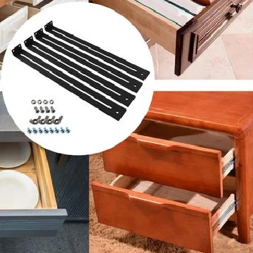 

Drawer Repair Hardware Fasteners Cabinet Hardware Mounting Brackets 4Pcs Heavy Duty Replacement Parts Tool Set With Screws