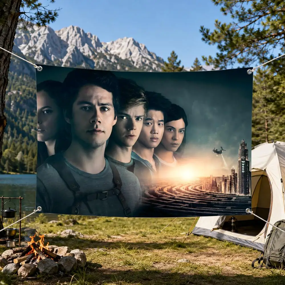 The M-Maze R-Runner Flags Aesthetic Wall Tapestry Printed Wall Hanging Living Room Party Outdoor Decor
