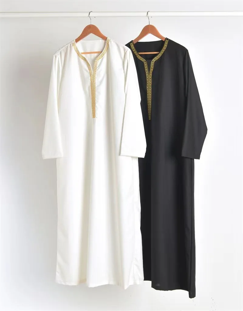 Männer Arabische Robe Muslim Islamische Kleidung Arabischen Vintage Langarm Männer Thobe Robe Lose Dubai Saudi Arabischen Kaftan Männer Kleidung