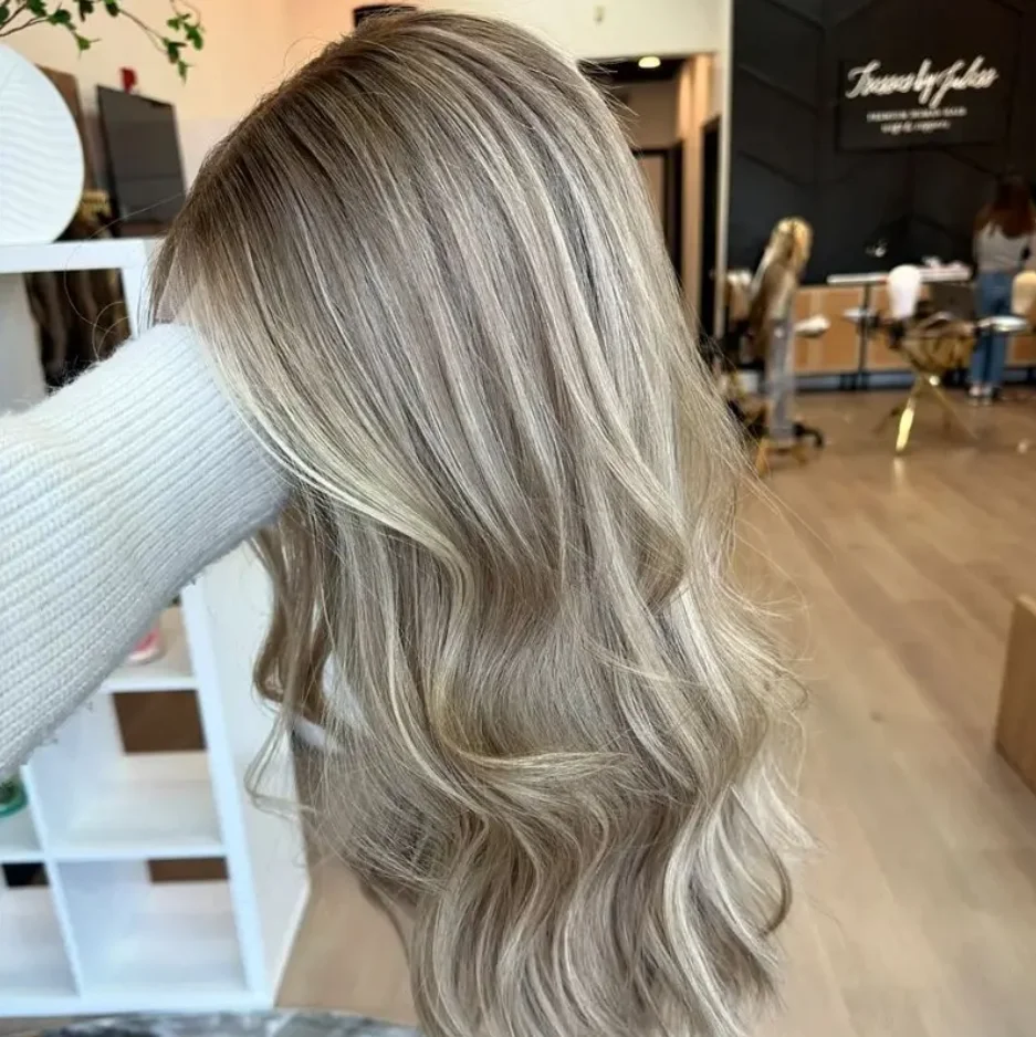 

White Ash Brown Middle Part Wig Body Wavy Synthetic Lace Front Wig Glueless Wig Synthetic Wig for Women Blonde High Quality Wig