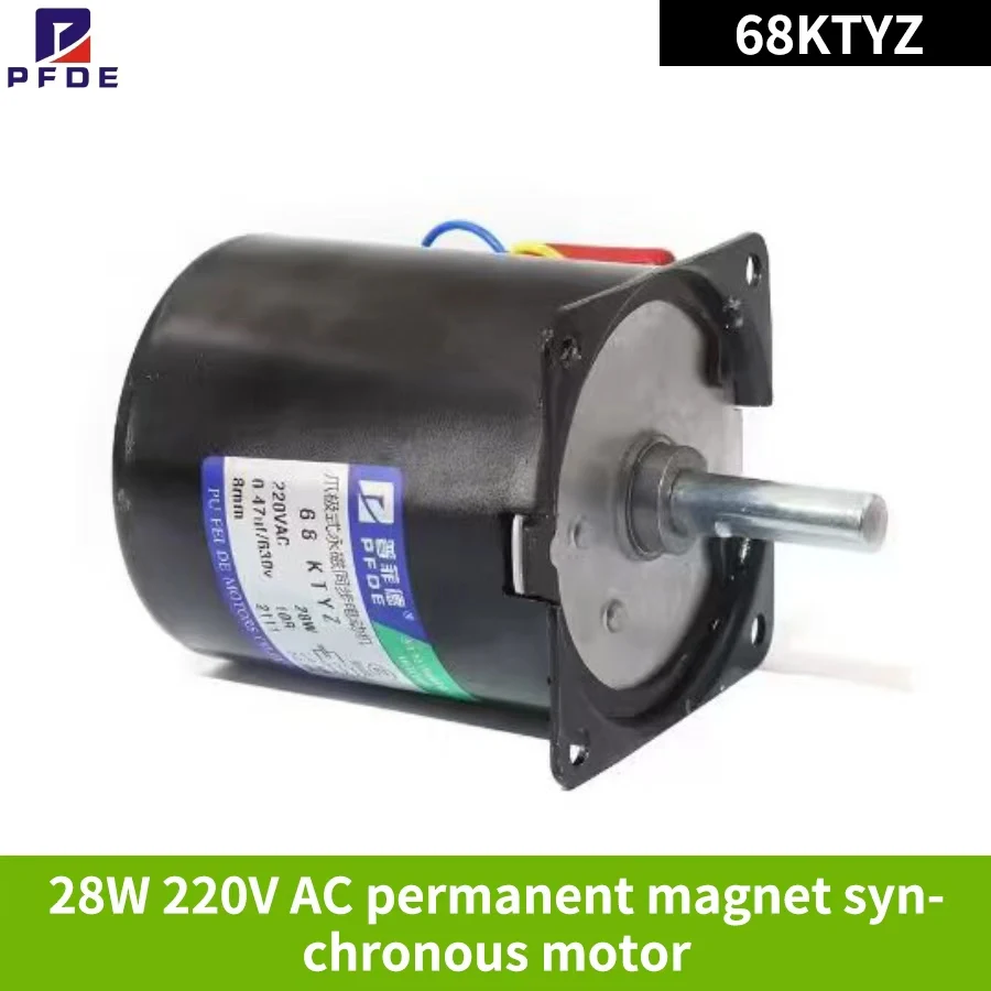 28W 68KTYZ 220v AC Permanent Magnet Synchronous Motor With Bracket CW/CCW Metal Geared Slow Speed 1  To 110RPM