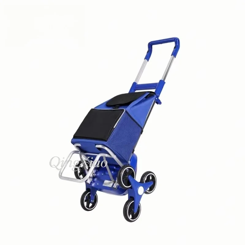 Stair Climbing Shopping Trolley Large Storage Space Labor Saving Sturdy Frame Daily Grocery Shopping Household Goods Carrying