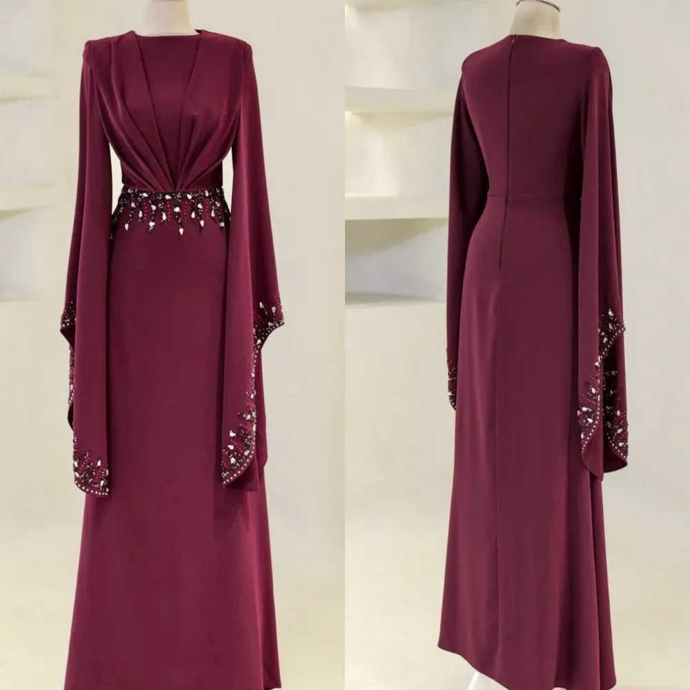 ชุดเดรสยาวทรงเอไลน์ประดับเลื่อมจีบระบายแบบสั่งตัดพิเศษสำหรับโอกาสพิเศษ ดีไซน์หรูหรา คุณภาพสูง ระดับคนดัง