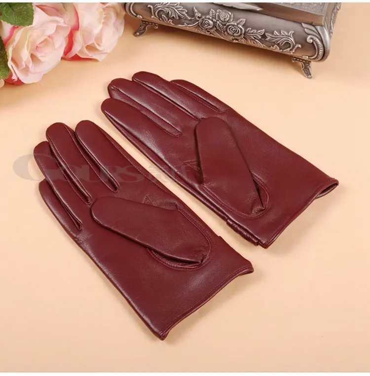 GOURS Winter Real Leather Gloves Women Black Genuine Goatskin Touch Screen Gloves Fashion Fleece Lining Warm Soft New GSL002