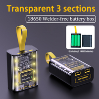 18650 Battery Charger Case Cool DIY Power Bank Box Fast Charging Case 10000mAh With Night Light Charging Power Bank Case