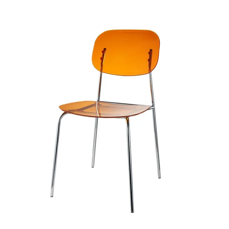 Transparent dining chair, home, backrest, modern, simple, acrylic, makeup, milk tea, negotiation chair