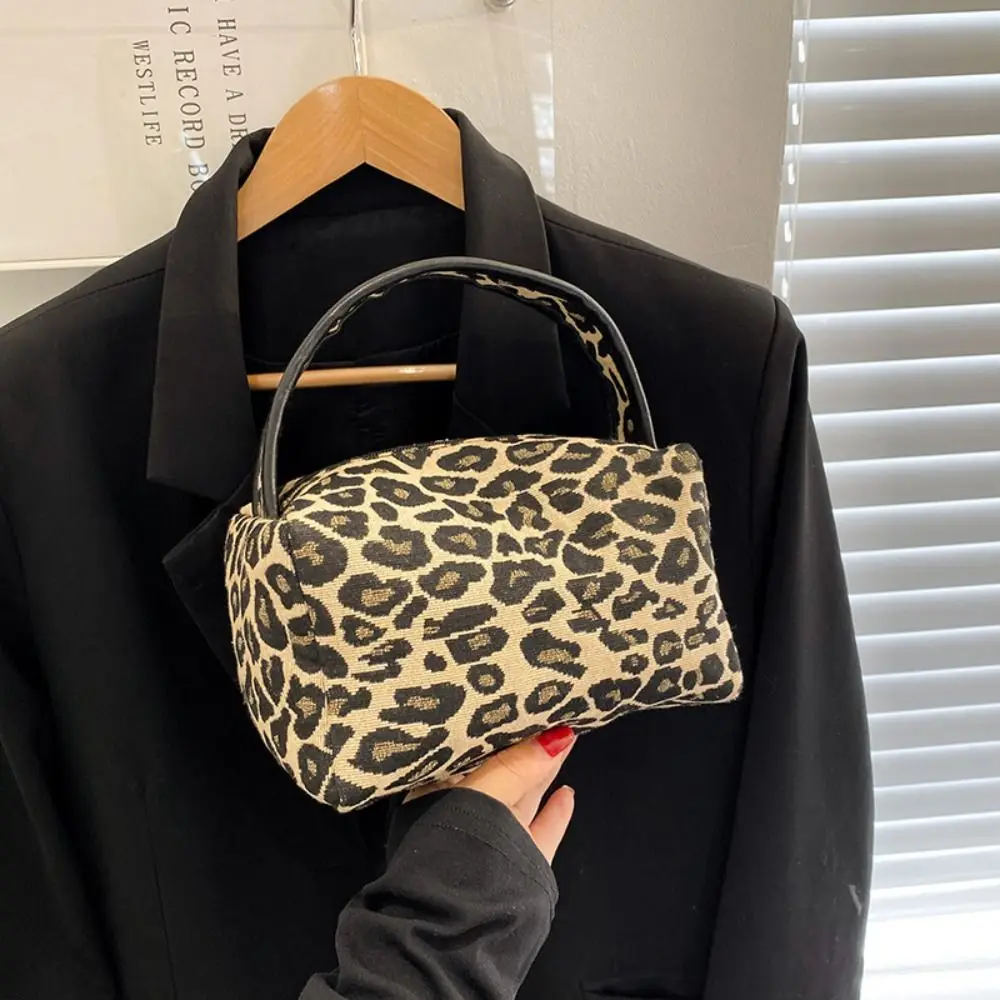 

Zipper Leopard Makeup Bag Large Capacity Cosmetic Cases Canvas Pillow Bag Skincare Organizer Purse Make Up Pouch Bag Girl