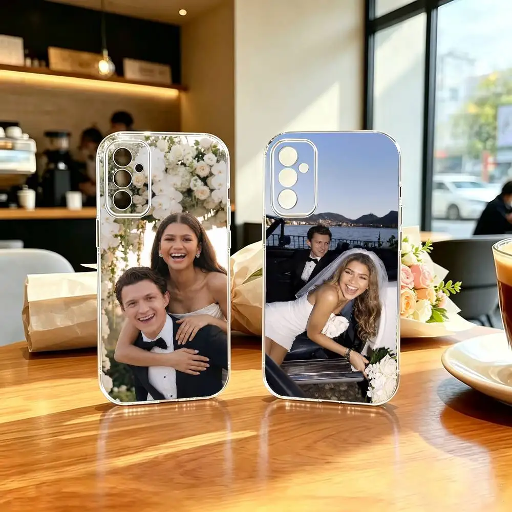 Romantic wedding zendaya and tom  Basic Phone Case For Samsung A71, A70, A52, A51, A40, A30, A20 Transparent Cover