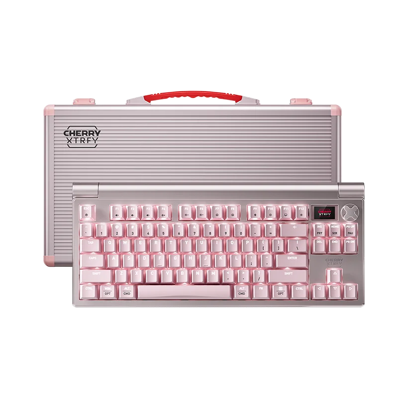 Keyboard Mekanik Gaming E-sports CHERRY MX8.3 Blossoms Aluminium dengan BOX Nirkabel Tri-model RGB 8000Hz Aksesori PC