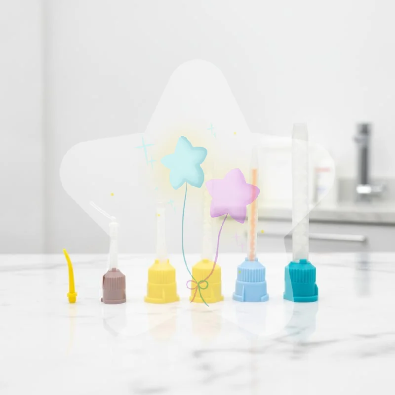 Disposable Dental Mixing Tips 1:1 Ratio 1 Set Silicone Rubber Impression Mixing Heads for Dental Clinic Dentist Use