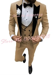 2024 New Design Men Suits Groom Wear Tuxedo Business Party Wedding Formal Causal Suit Terno Masculino 3 Pieces(Blazer+Vest+Pant)