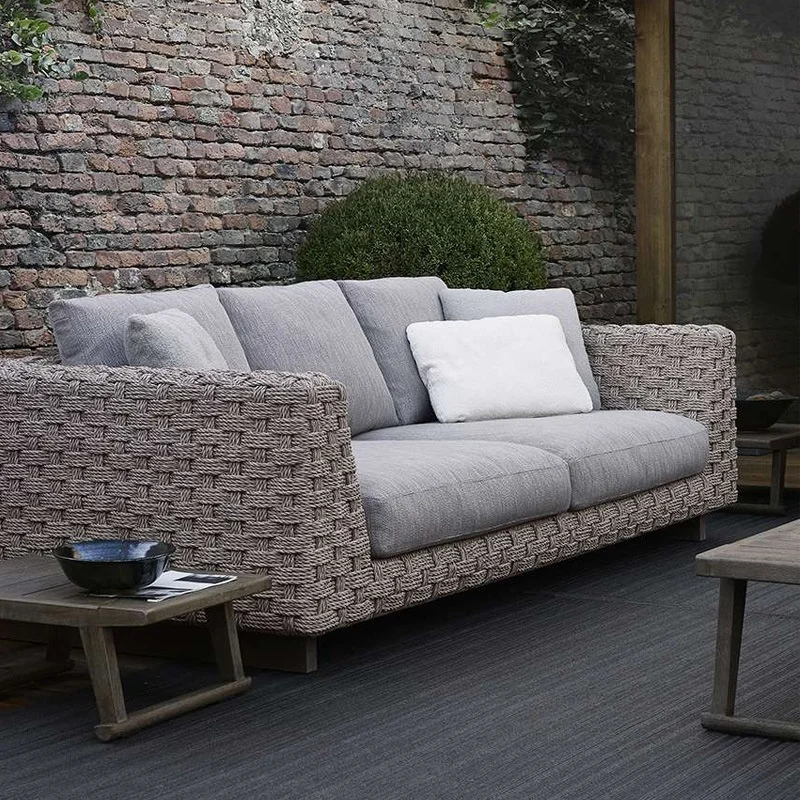 

#Nordic Leisure Sofa Set For Villa Living Room Courtyard & Large Apartment-Four-person Rattan Sofa Waterproof