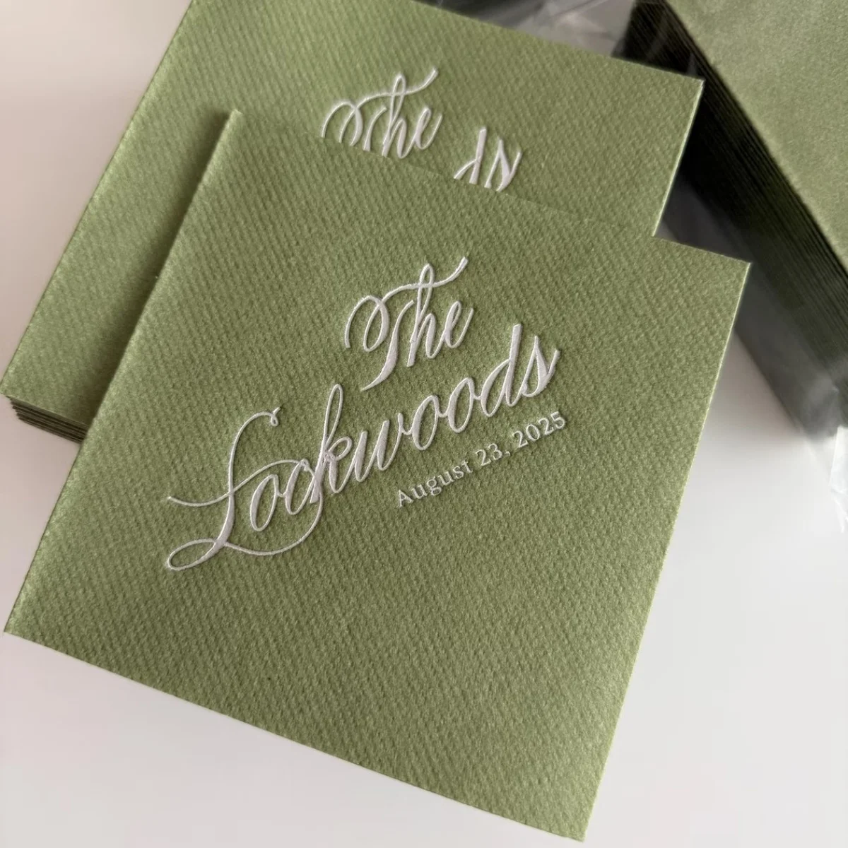 Servilletas de cóctel personalizadas para boda, similares de lino suave, servilletas de lámina dorada, servilletas de boda personalizadas con incrustaciones de aire, servilletas para boda,