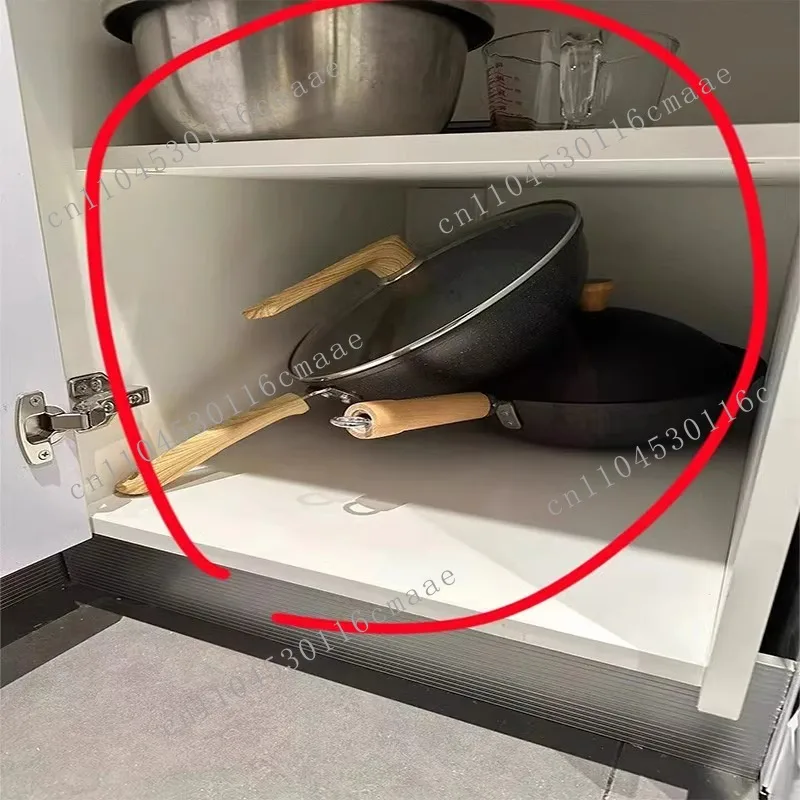 

Cabinet retractable kitchen rack pot rack countertop cabinet layered dishes lid pot storage rack artifact