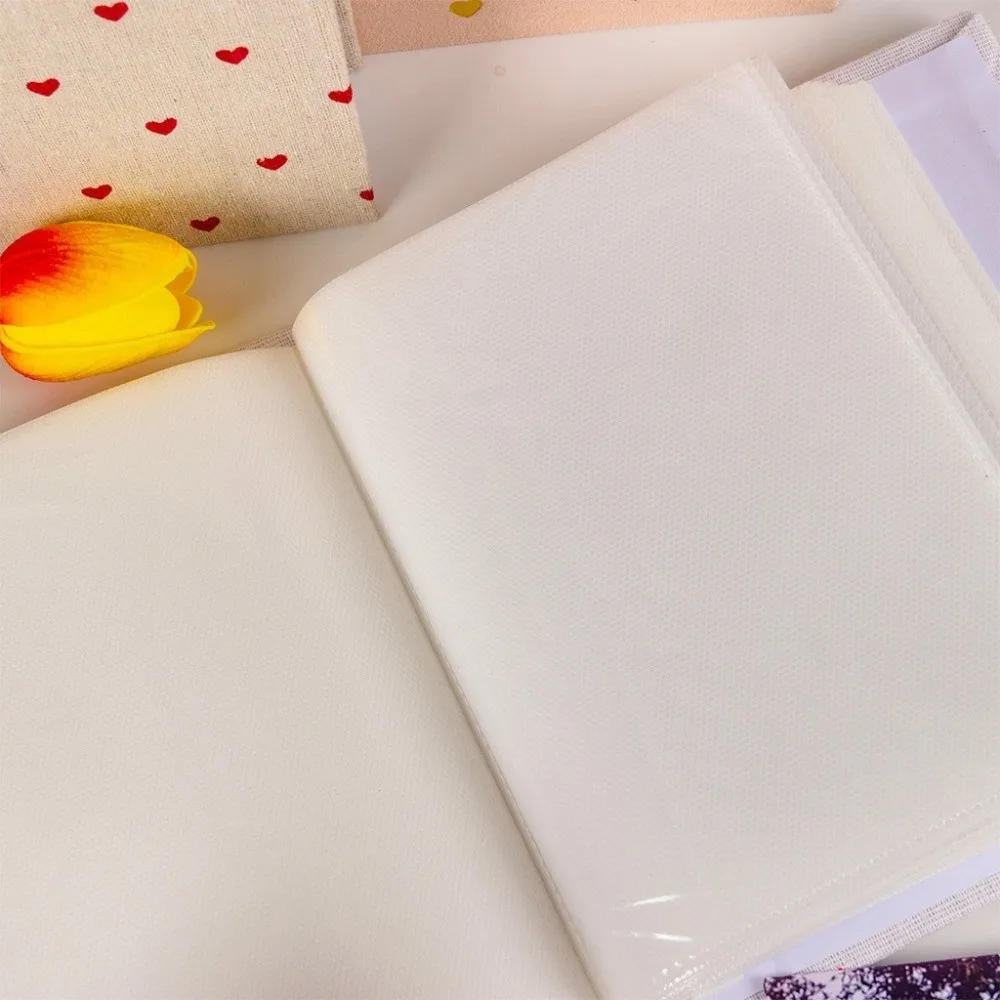 New 6 Inch 100 Pockets Photo Album Cloth Cover Laminated Scrapbook Album Large Capacity Insert Pocket Photo Storage Home Storage