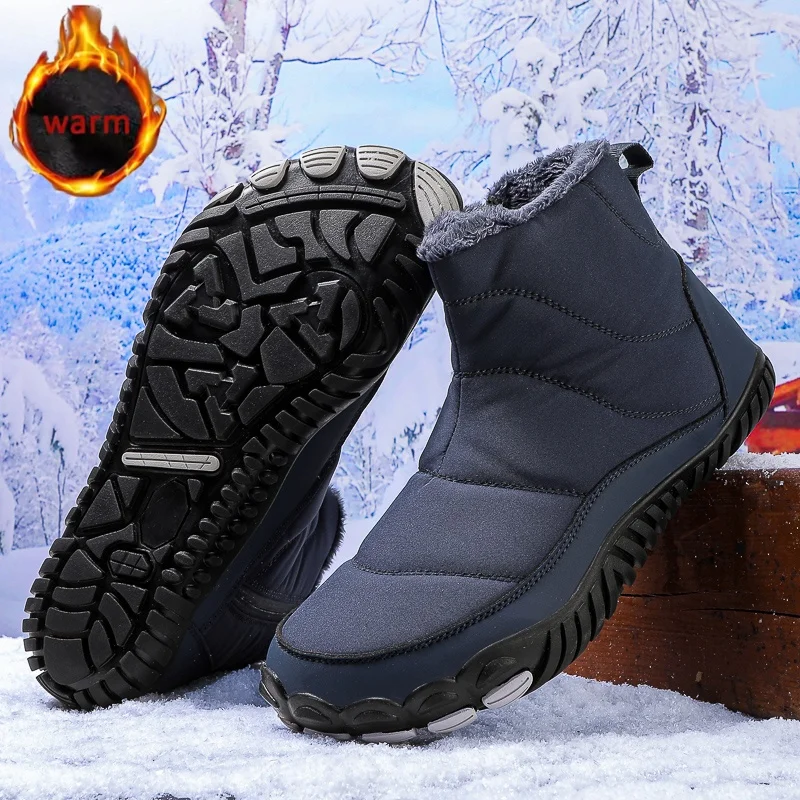 

Женские зимние ботинки, зимняя уличная рабочая обувь, мужская непромокаемая хлопковая обувь, теплые меховые противоскользящие зимние ботинки, удобные хлопковые ботинки на молнии