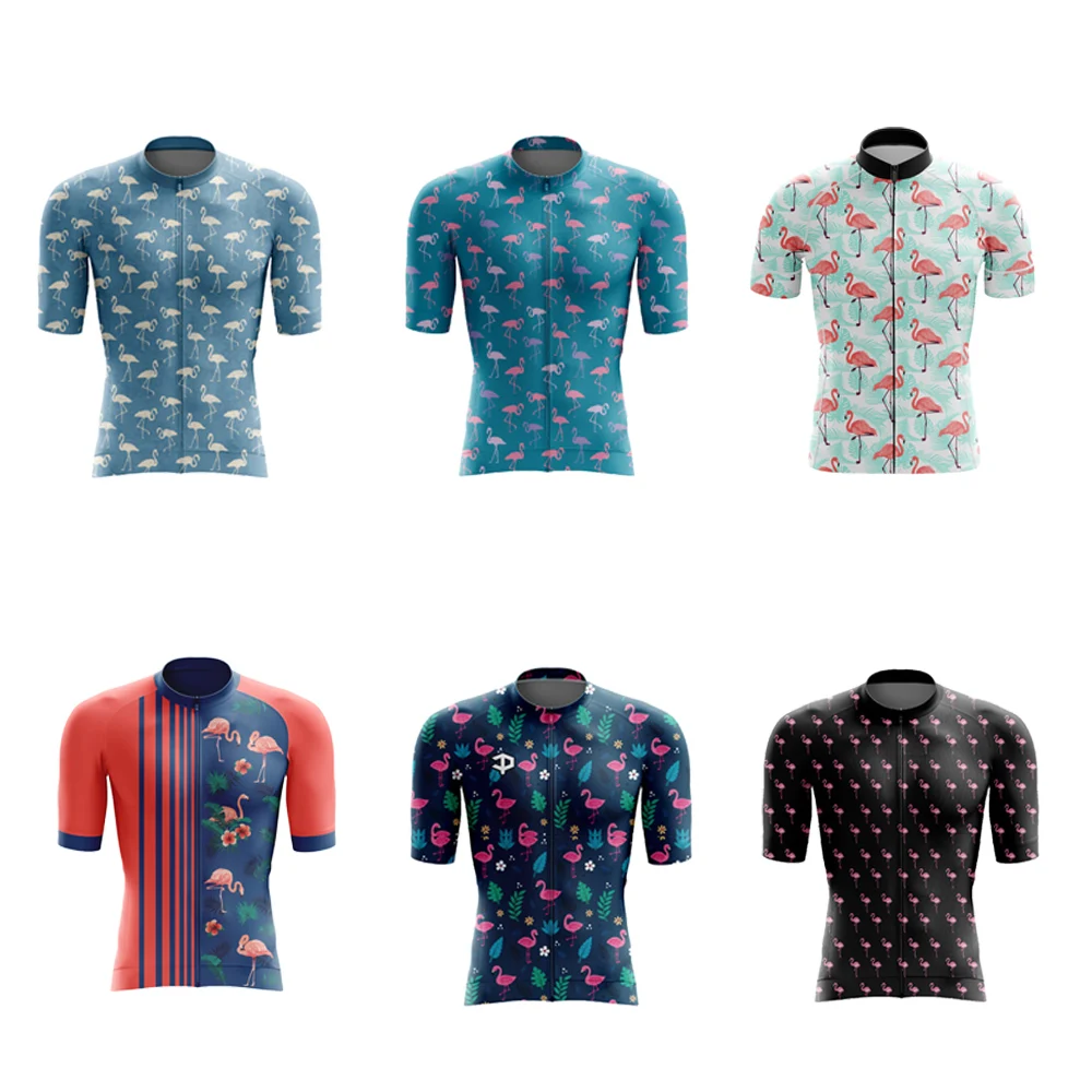 

Retro Classic Flamingo Men's Cycling Jersey Set Short Sleeve Mountain Bicycle Racing Clothes