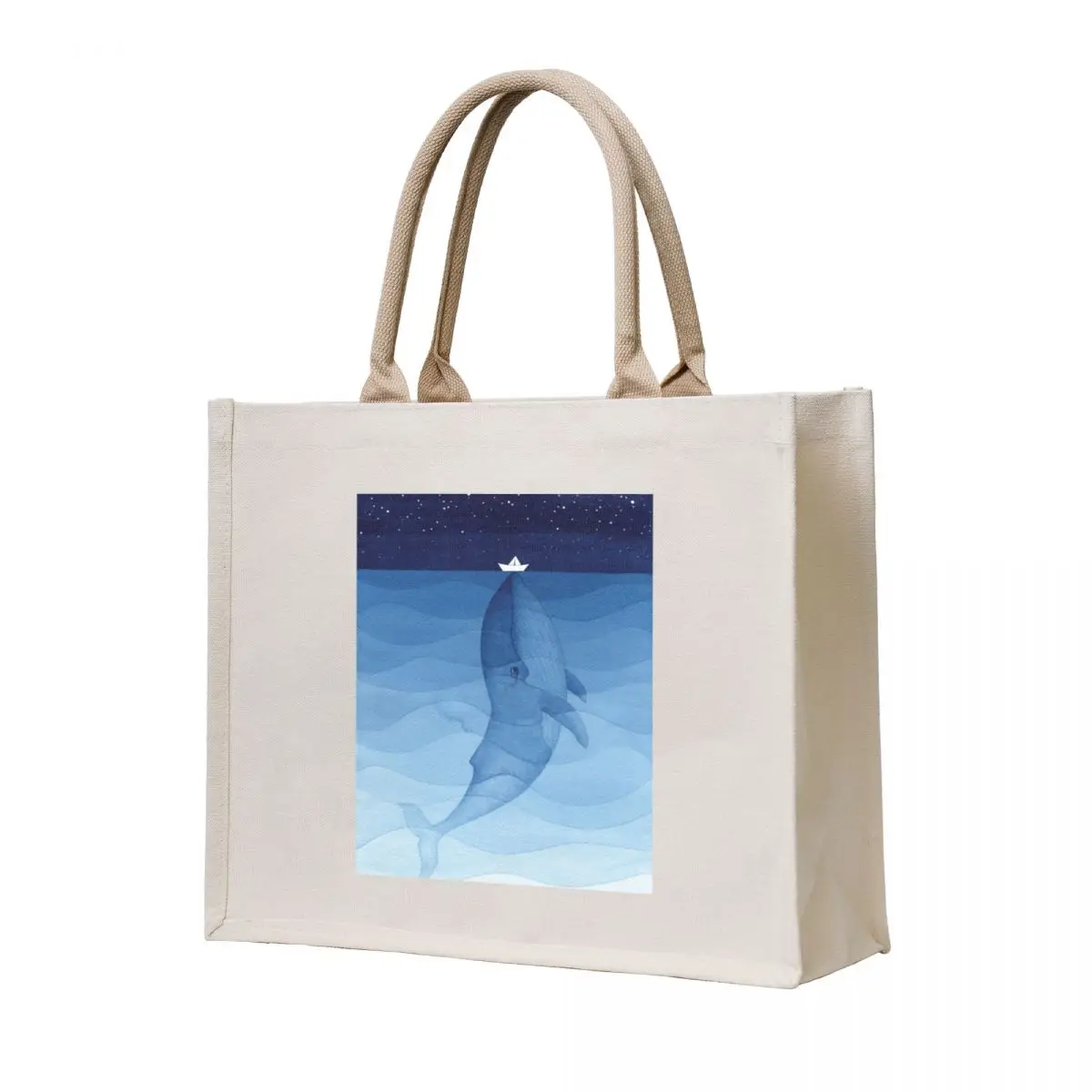

Blue whale, sea animal Tote Bag Women bags reusable shopping bag Fabric bag