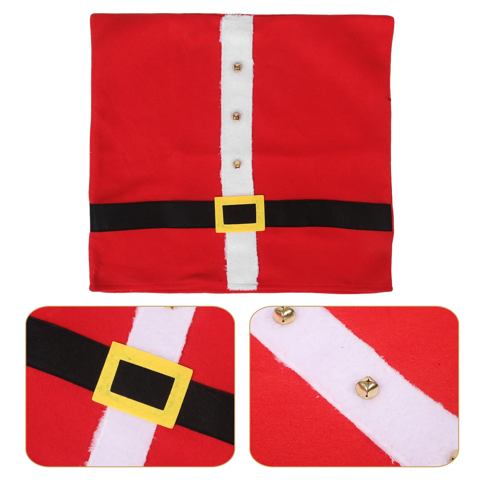Christmas Dining Chair Covers Red Belt Buckle Slipcovers Reusable Protector Home Restaurant Party Holiday Decor