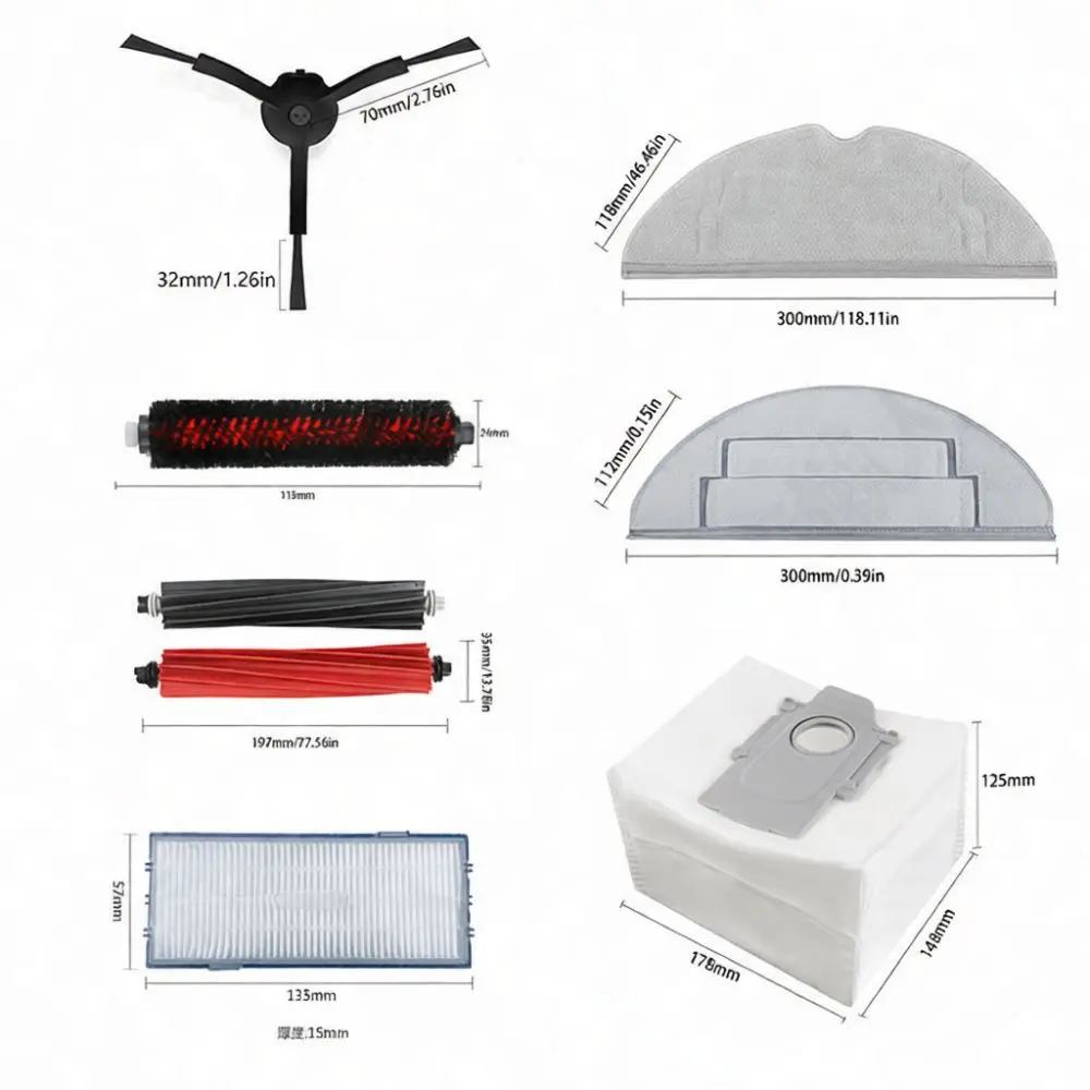 For Roborock S8 G20 Pro Ultra Robot Vacuum Parts Replacement Hepa Filter Main Side Brush Mop Cloth Dust Bag Accessory Kit