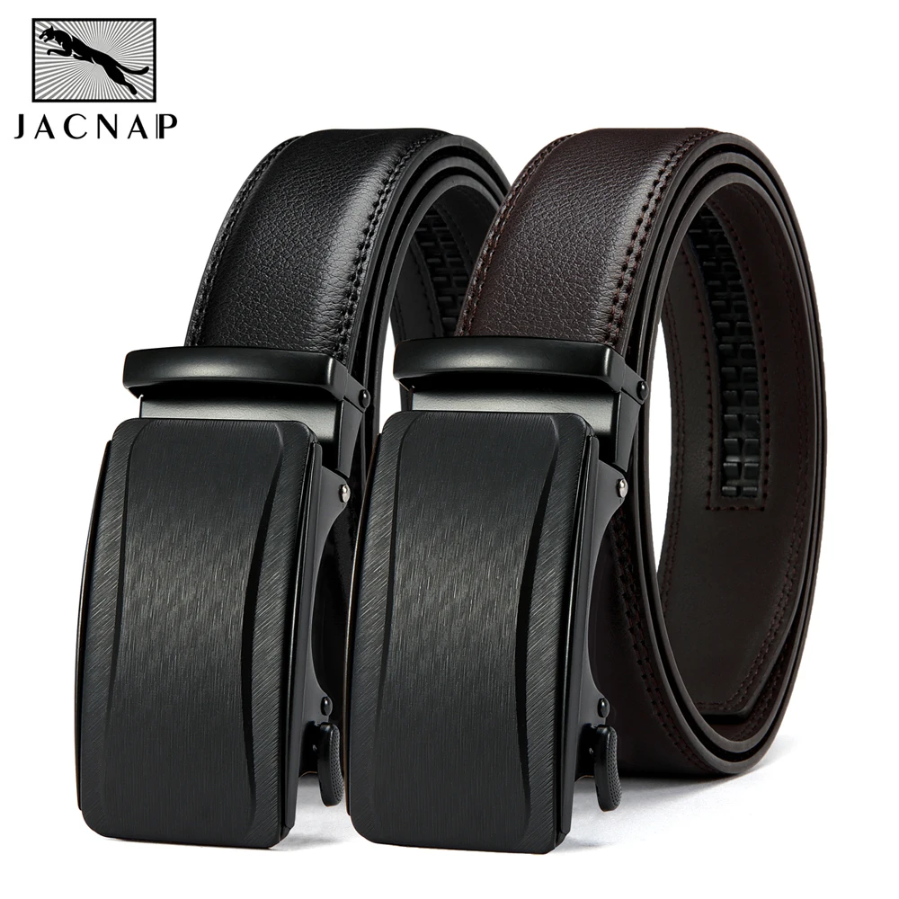 

JACNAIP Mens Leather Belt Fashion Belt Genuine Leather Belts Luxury Belt For Men Belt Male Strap Male Metal Automatic Buckle