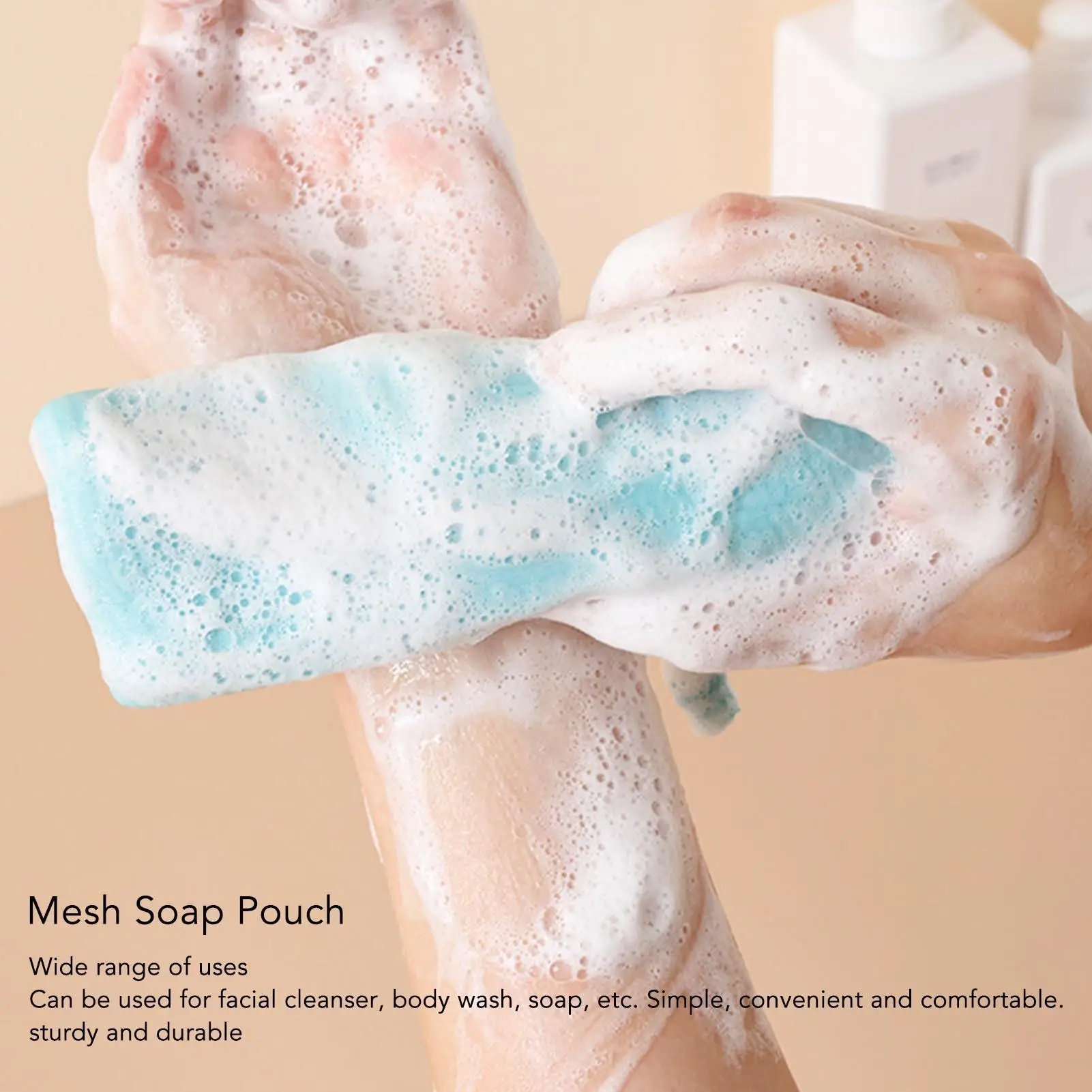 Quick-Dry Mesh Soap with Drawstring - Soft Foaming Net for body & Facial Cleansing