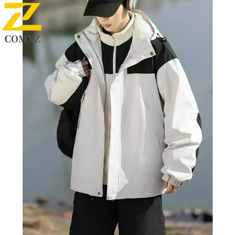 

COMXZ Men Winter Motorcycle Jacket Premium Casual Outdoor Adventure Thick Warm Parka High End Hooded Design Cozy Jackets