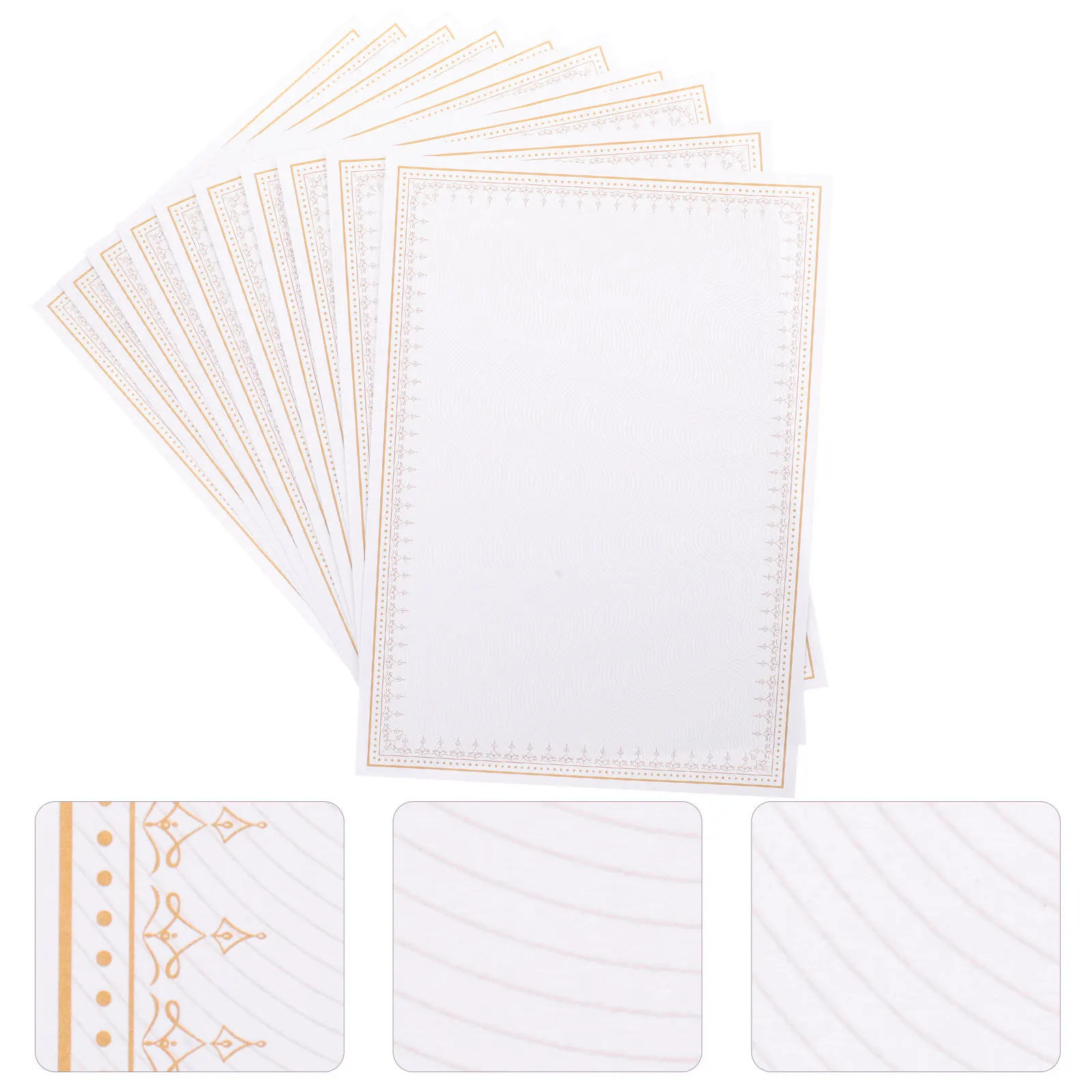 

10Pcs Certificate Paper A4 Blank Printable Writable Certificate Inner Sheets for Awards Diplomas School Office