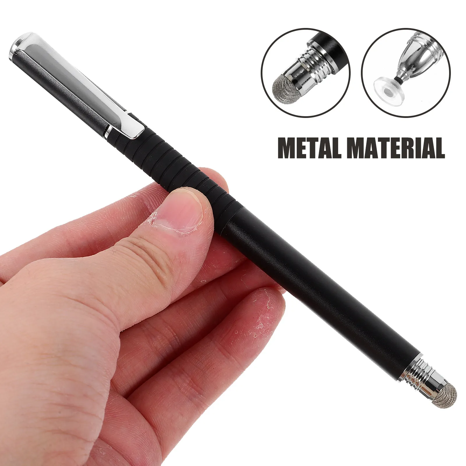 5Pcs Capacitive Stylus Set Premium Metal 2-in- Pen for Tablet Smartphone Sensitive Handwriting Double-End Replacement