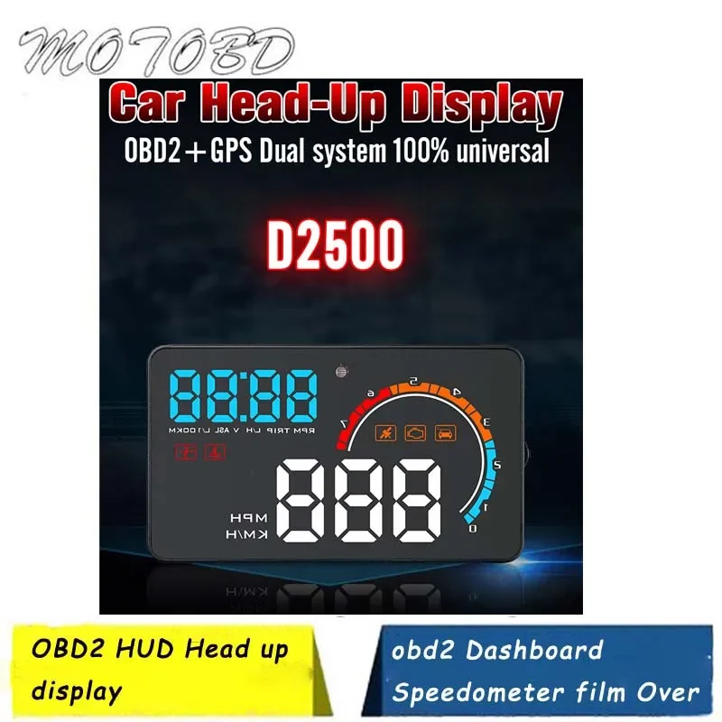 

4" Car styling 2019 HUD GPS Speedometer OBD2 Car Head Up Display Vehicle Speeding Warning Fuel Consumption Water Temperature RPM