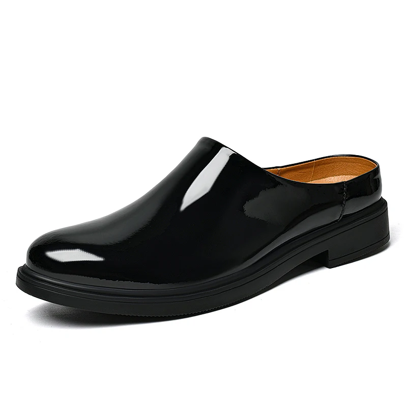 Plus Size 45 46 47 Slip-on Mules Dress Casual Shoes Half Drag Slippers for Man Leather Sneakers Backless Loafers Slides Sandals