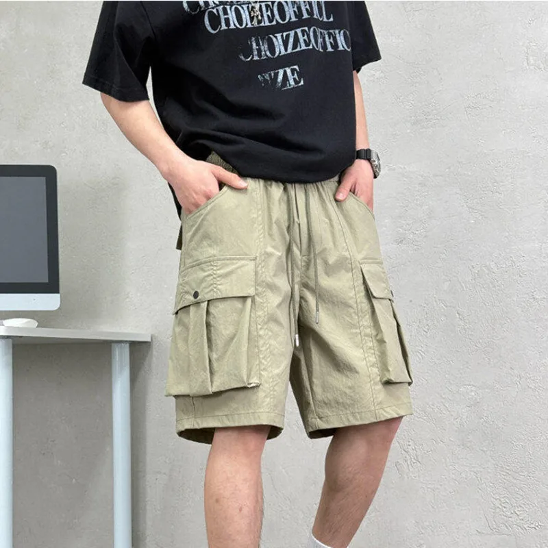 

Men's Quick-Dry Cargo Shorts Streetwear High Street Summer Breathable Multi-Pockets Gym Outdoor Casual Loose Fit Sport Shorts