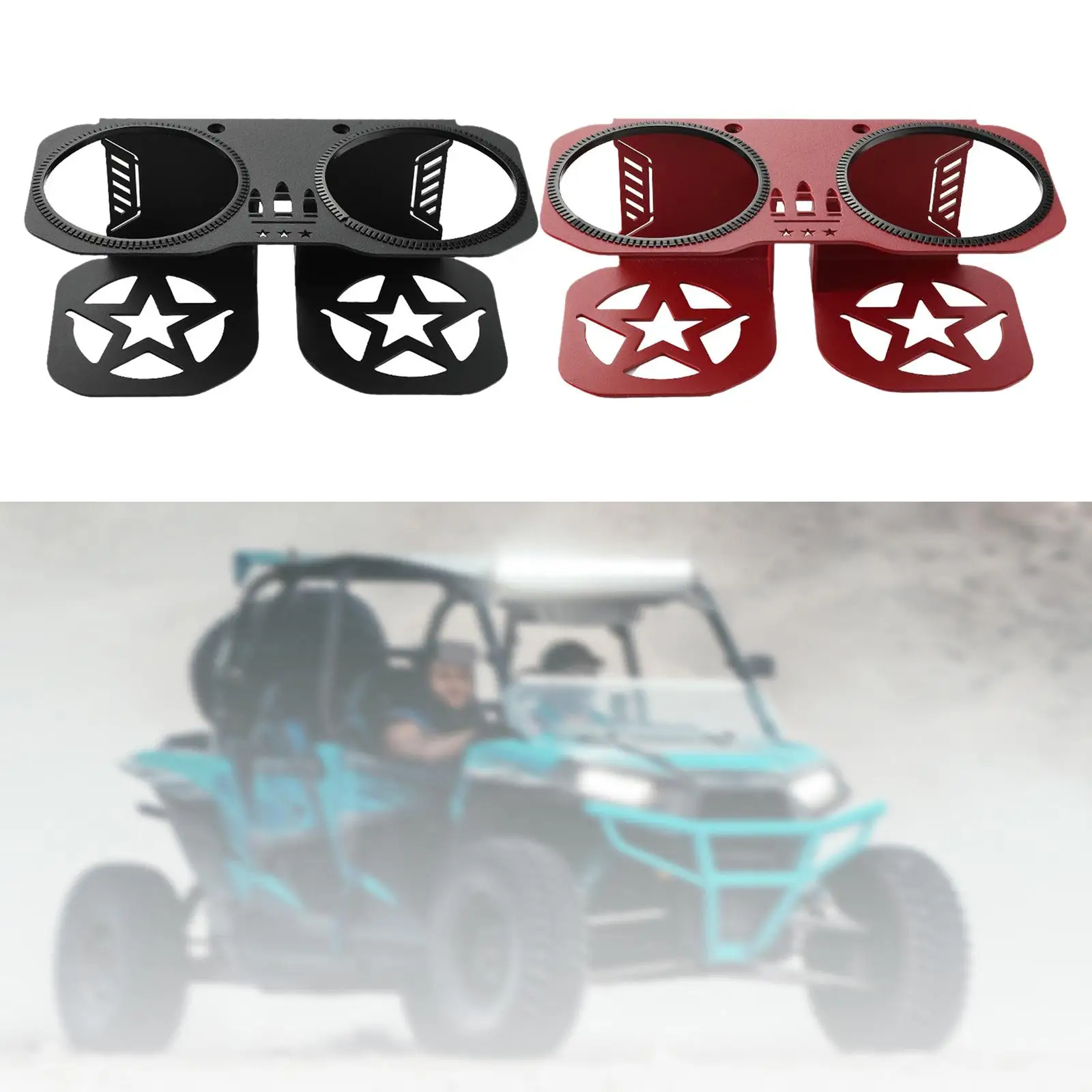 

Steel Grab Bar Cup Holder Large Bottle Cage Beverage Mount Double Drink Holder for RZR S XP Trail ATV Accessories
