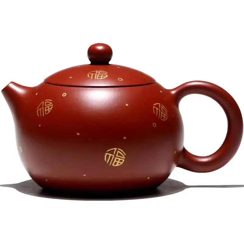 [Buyile Pot] Yixing Famous Wu Ronghua Pure Handmade Purple Clay Dahongpao Gold Xishi Single Pot 300C