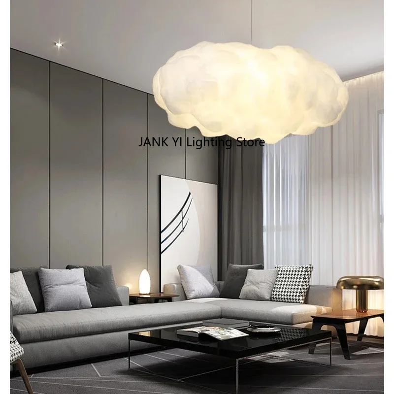 Designer Simulation Cloud Pendant Light For Living Room Restaurant  Cotton Led Indoor Decor Lighting